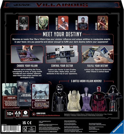 Ravensburger Star Wars Villainous - Power of The Dark Side Strategy Board Game - Join Darth Vader Kylo Ren and More in This Immersive Star Wars Universe Adventure - 2-4 Players - Ages 10+