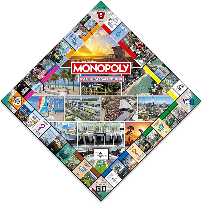 Monopoly Board Game - Fort Lauderdale FL Edition : 2-6 Players Family Board Games for Kids and Adults Board Games for Kids 8 and up for Kids and Adults Ideal for Game Night