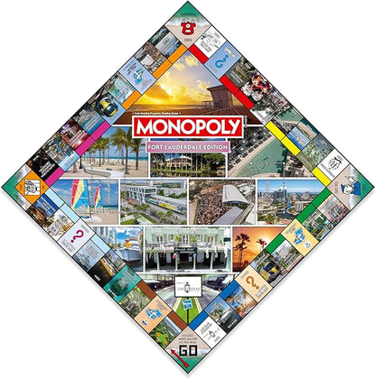 Monopoly Board Game - Fort Lauderdale FL Edition : 2-6 Players Family Board Games for Kids and Adults Board Games for Kids 8 and up for Kids and Adults Ideal for Game Night