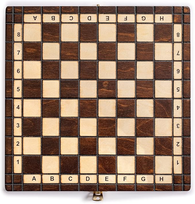 Husaria European International Chess Wooden Game Set King's Classic - 11.3-Inch Small Size Chess Set with Folding Board and Felt Bottom Chessmen