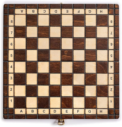Husaria European International Chess Wooden Game Set King's Classic - 11.3-Inch Small Size Chess Set with Folding Board and Felt Bottom Chessmen