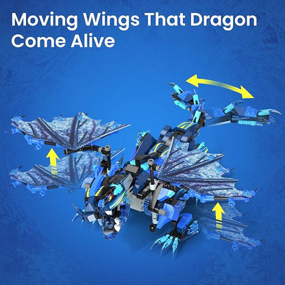 Sillbird Dragon Building Kit with Remote Control STEM Gifts for Kids Boys Ages 8-12 Technic Buildable 3in1 Models Coding Toys for Birthday with 590 Pieces