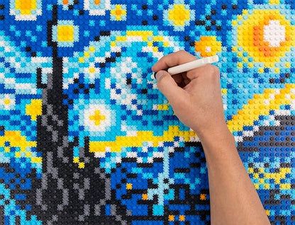 Pix Brix Pixel Art Puzzle Bricks - Starry Night Pixel Puzzle - Patented Colorful Building Bricks Create 2D and 3D Builds Without Water Iron or Glue - Stem Toys for Adults and Kids