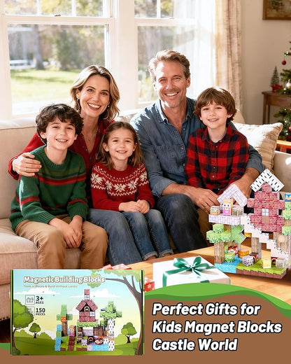 150PCS Magnetic Blocks Magnetic Building Blocks Magnetic Blocks Toys for Kids Blocks Magnet SetSTEM Activities for Kids Ages 3+ Toys for Kids and Teens Building Toys