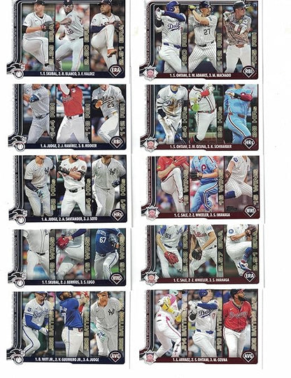 2025 Topps Baseball (Series 1) Stars of MLB Complete Insert Set (1-30) *Plus* The 2025 Topps (Series 1) NL/AL League Leader Set of (10) Cards! Loaded with Star Players!