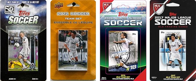 C&ampI Collectables MLS Vancouver Whitecaps Men's 4 Different Licensed Trading Card Team Sets White