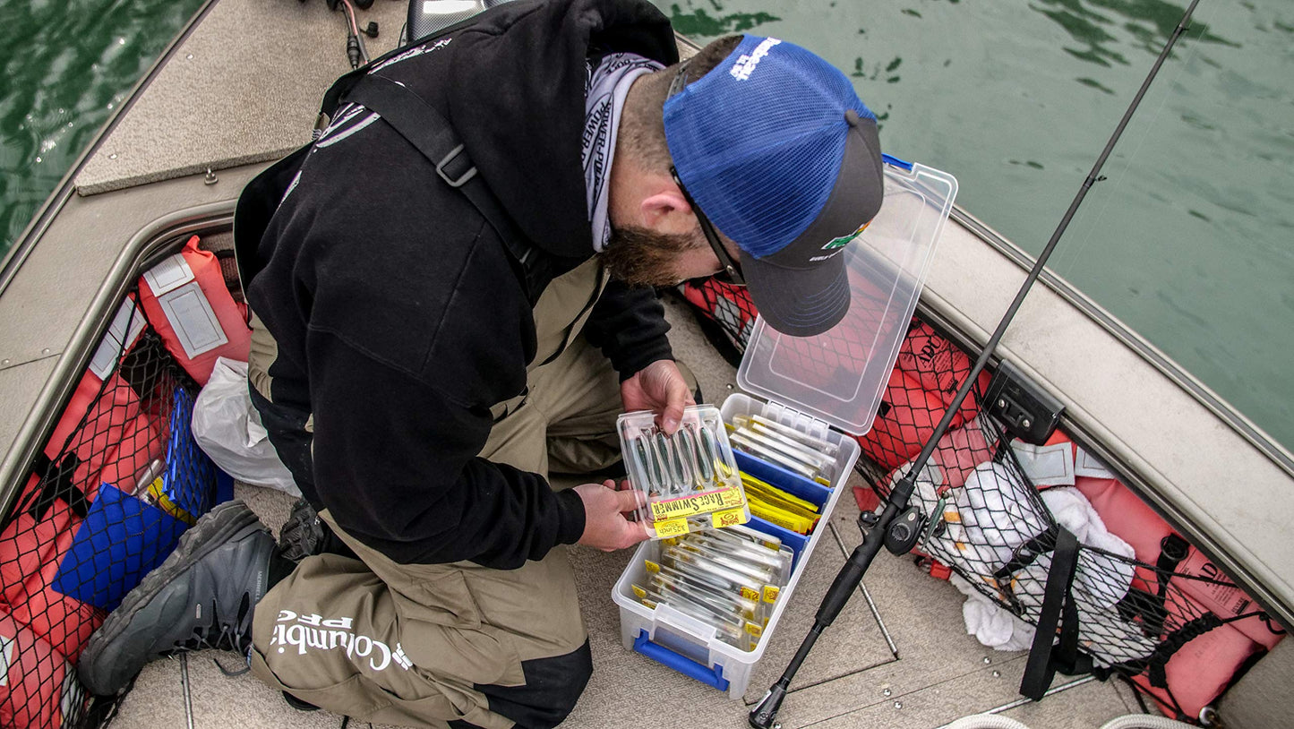 Flambeau Outdoors 4510 Clear Fishing Tackle Box Organizer - Super Half Satchel Soft Lure Storage Boxes, Bait Organizer, Tuff Tainer with Zerust Anti-Rust Dividers