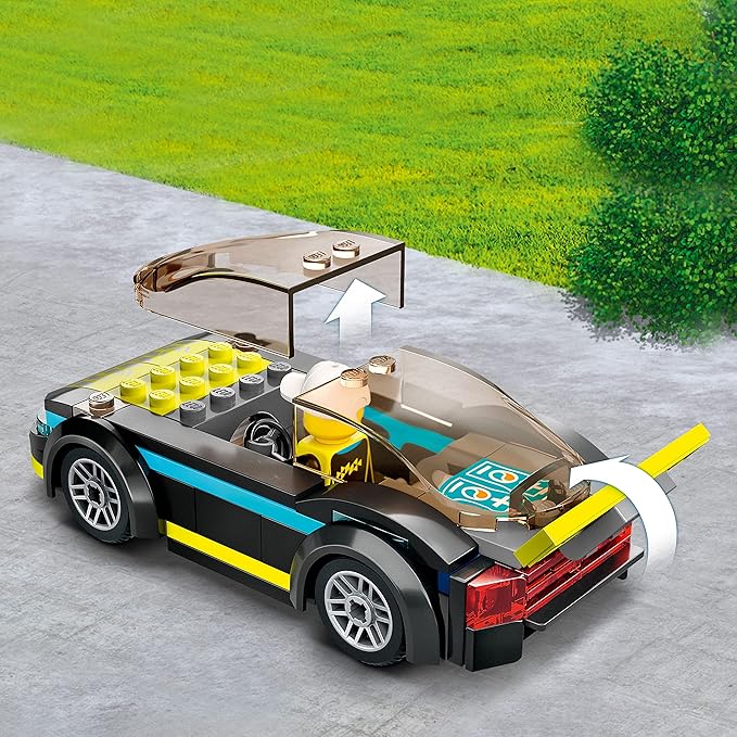 LEGO City Electric Sports Car 60383 Toy for 5 Plus Years Old Boys and Girls Race Car for Kids Set with Racing Driver Minifigure Building Toys