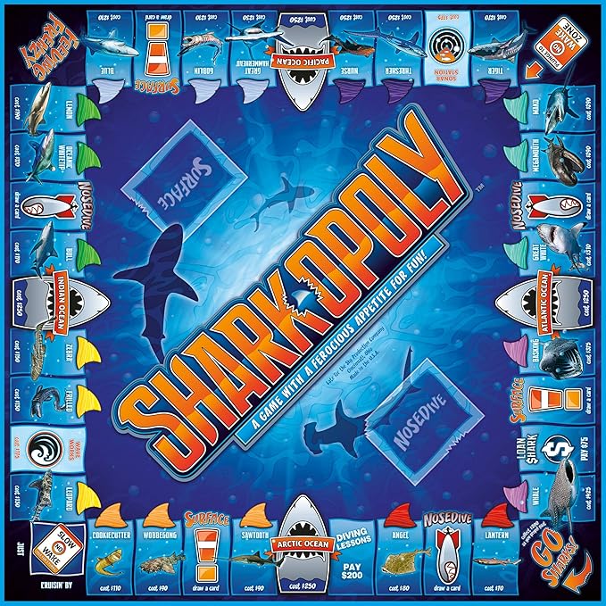 Late for The Sky Sharkopoly Board Game Family Property Trading Game for 2–6 Players Ages 8+ Ocean Theme with Shark Tokens Fun Party Gift for Kids &amp Adults
