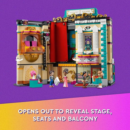 LEGO Friends Andrea's Theater School Building Toy Creative Pretend Play Theater Toy Gift for Girls &amp Boys Ages 8 and Up Theater Set with Curtains Lighting Props and 4 Friends Toy Figures 417