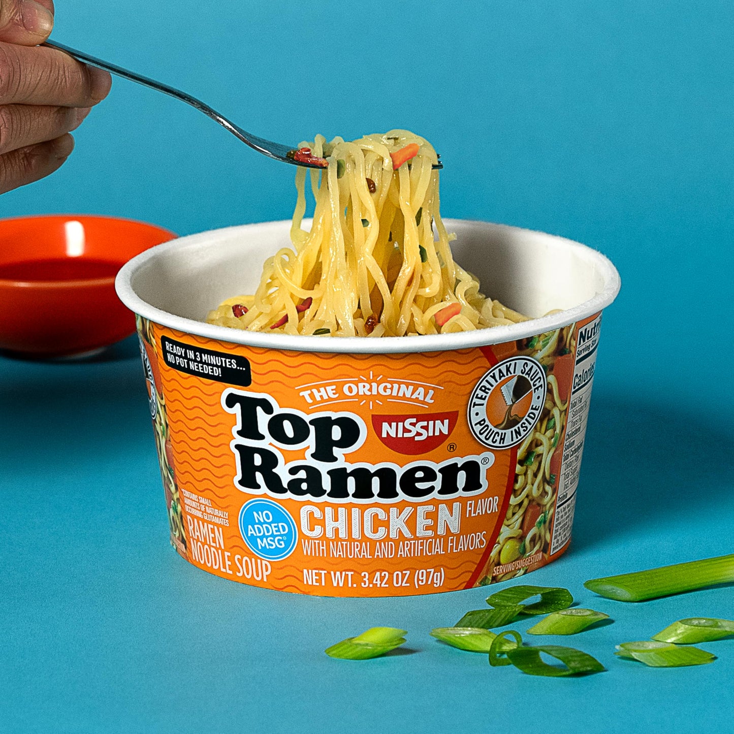 Nissin Top Ramen Bowl Ramen Noodle Soup, Chicken, 3.42 Ounce (Pack of 6)