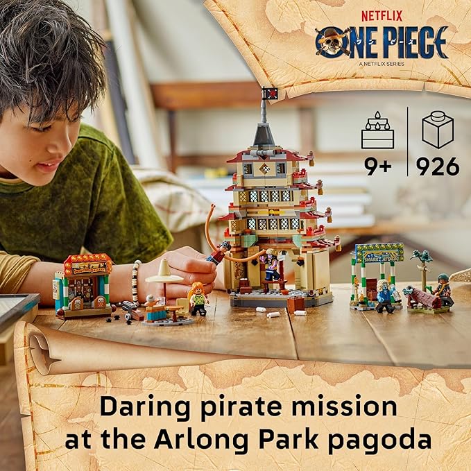 LEGO ONE PIECE Battle at Arlong Park Building Blocks - Pretend Play Building Toy for Boys &amp Girls Ages 9+ - 5 Straw Hat Pirates Toy Figures &amp Playset for Anime Fans - Gift Idea for Birthdays