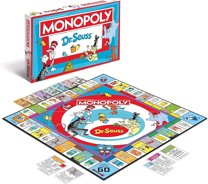 Monopoly: Dr. Seuss | Buy Sell Trade Books | Collectible Classic Monopoly Game Featuring Custom Game Board &amp Artwork | Officially-Licensed Game &amp Merchandise