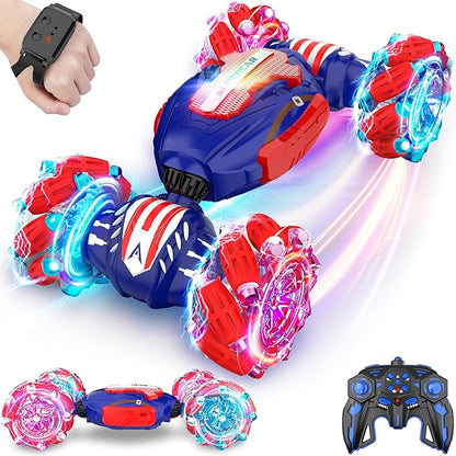 Remote Control Car Gesture Sensing RC Stunt Car 4 WD Transform Off Road for Rotating 2.4Ghz Hand Controlled Remote Control Twister Cars RC Cars for Kids Boys Girls Toy Gift Age 8 9 10 11 12 yr