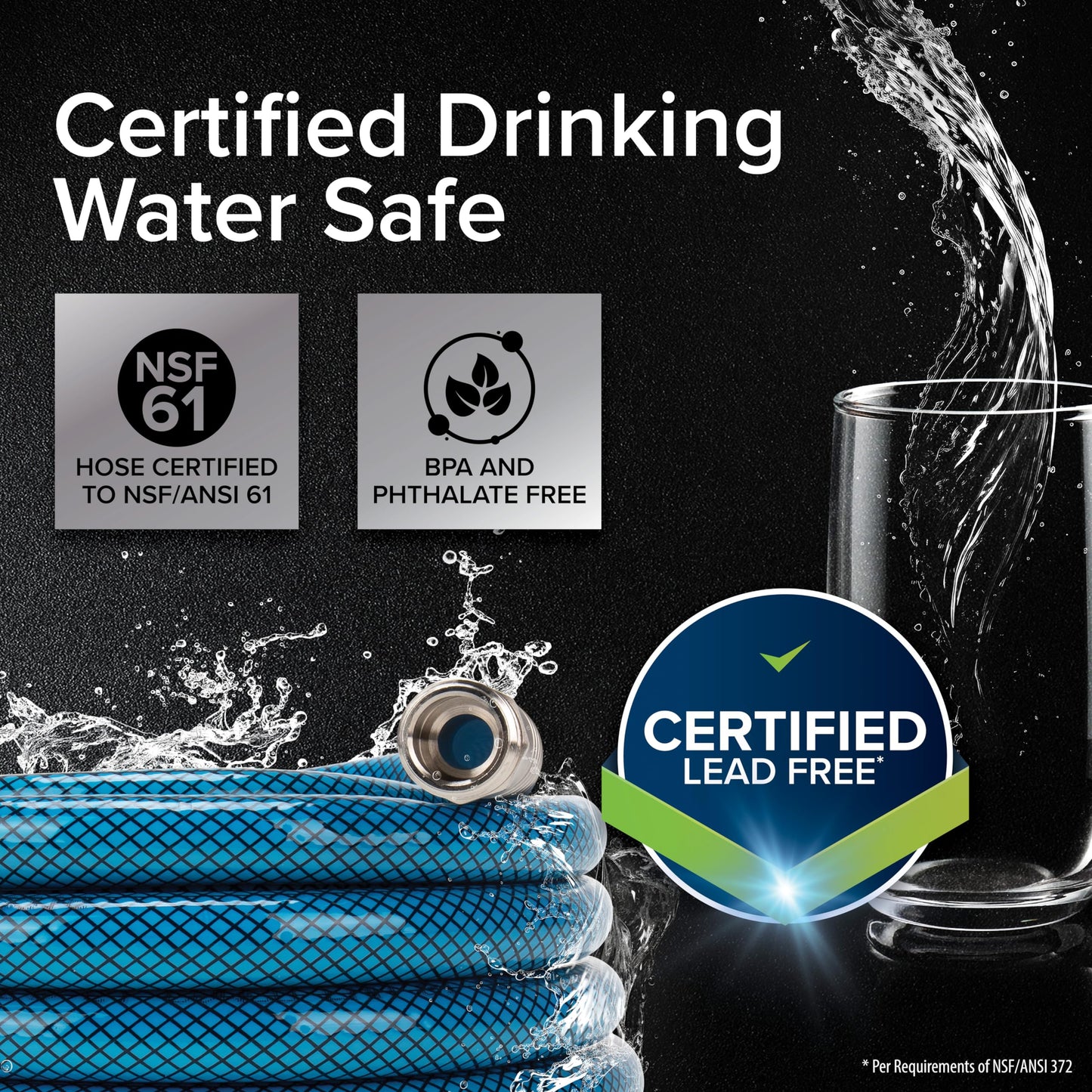 Camco TastePURE 35-Foot Premium Camper/RV Drinking Water Hose - Features a Heavy-Duty No-Kink Design with Strain Relief Ends & 5/8-Inch Inside Diameter - NSF Drinking Water Safe Certified (22843)