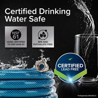 Camco TastePURE 35-Foot Premium Camper/RV Drinking Water Hose - Features a Heavy-Duty No-Kink Design with Strain Relief Ends & 5/8-Inch Inside Diameter - NSF Drinking Water Safe Certified (22843)