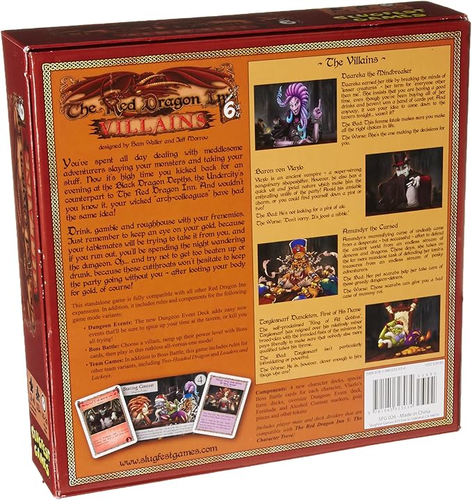 Slugfest Games: The Red Dragon Inn 6: Villains Strategy Boxed Board Game For 2 to 4 Players 30 to 60 Minute Play Time Ages 12 &amp Up