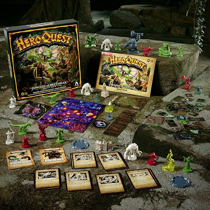 Avalon Hill HeroQuest Jungles of Delthrak Quest Pack | Roleplaying Games | Ages 14+ | 2 to 5 Players | Requires HeroQuest Game System to Play