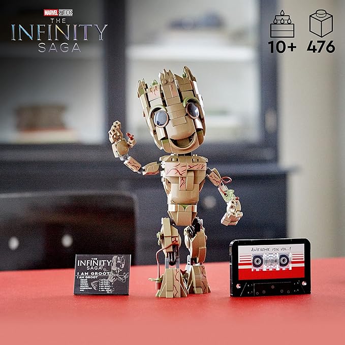 Lego Marvel I am Groot 76217 Building Toy Set - Action Figure from The Guardians of The Galaxy Movies Baby Groot Model for Play and Display Great for Kids Boys Girls and Avengers Fans Ages 10+