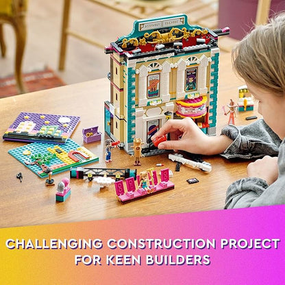 LEGO Friends Andrea's Theater School Building Toy Creative Pretend Play Theater Toy Gift for Girls &amp Boys Ages 8 and Up Theater Set with Curtains Lighting Props and 4 Friends Toy Figures 417
