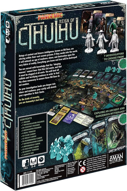 Asmodee Pandemic Reign of Cthulhu Board Game - Investigate and Confront Cosmic Horror Cooperative Strategy Game Family Fun for Kids &amp Adults Ages 14+ 2-4 Players 40 Minute Playtime