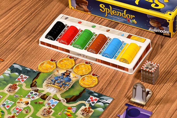 Asmodee Splendor Kids Board Game - Resource Collection &amp Kingdom Adventure Strategy Game for Family Kids &amp Adults Ages 6+ 2-4 Players 25 Minute Playtime