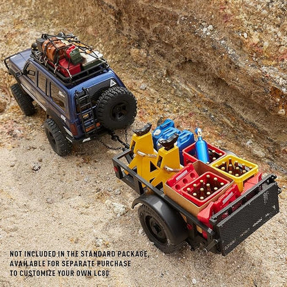 BEEZRC FMS RC Crawler 1/18 FCX18 Land Cruiser LC80 RTR Toyota Licensed 4WD RC Rock Truck 2.4Ghz 900mAh Hobby Grade RC Car Model Mini Remote Control Car Off Road Vehicle FMS11831RTRBU(Blue)