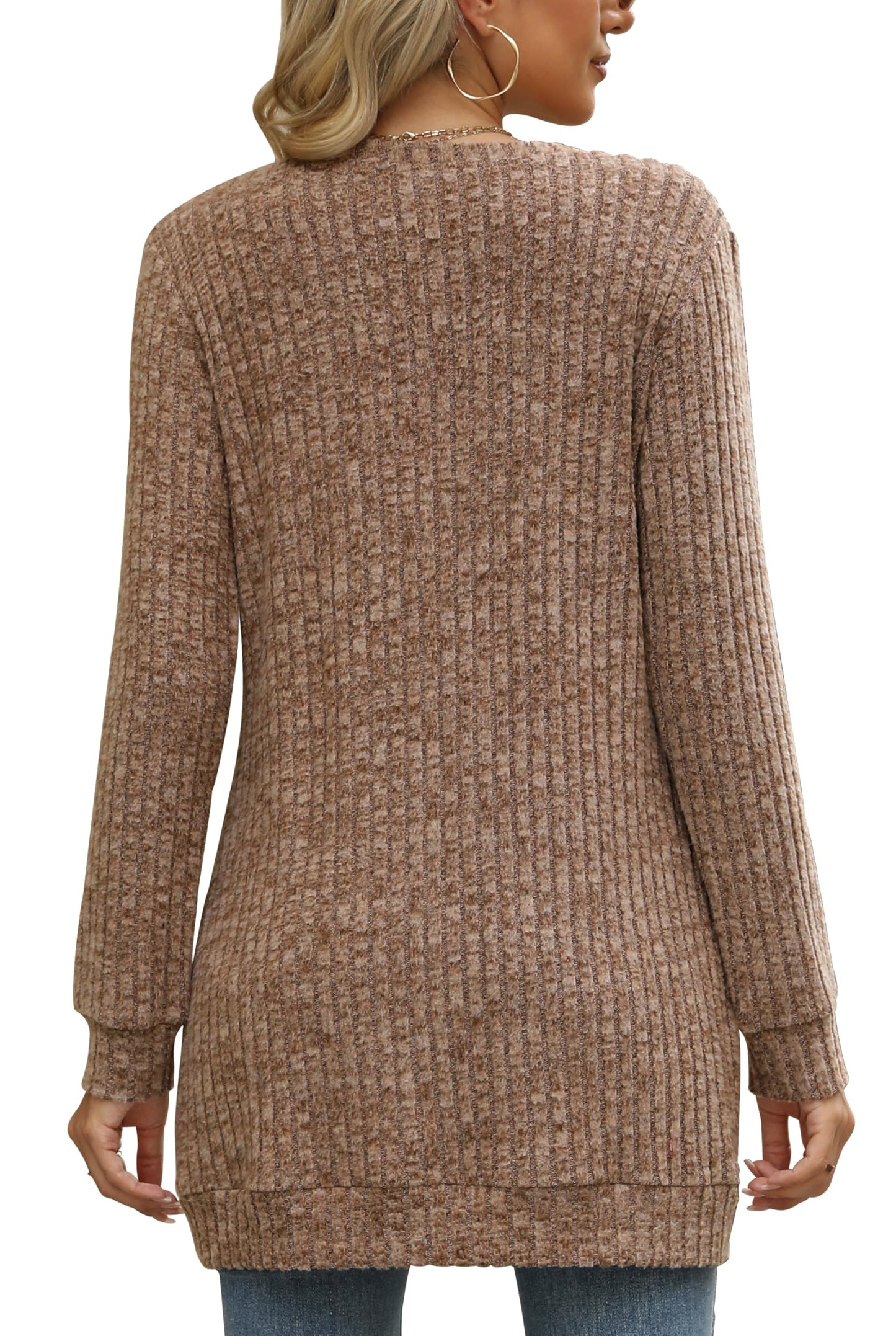 Sweaters for Women Long Sleeve Crewneck Sweatshirt Loose Casual Tunic Tops
