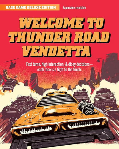 Restoration Games Thunder Road Vendetta - Racing and Strategy Board Game for Adults - Post-Apocalyptic Demolition Derby Racing Game - 2-4 Players - 30-75 Min Playtime - Ages 10+