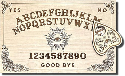 Large Spirit Board - Handmade Talking Board with Wooden Planchette - Premium Quality All Seeing Eye Board