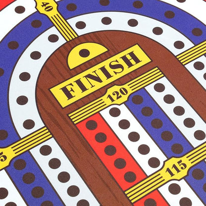 Tabletop Cribbage - Giant Spill-Resistant Neoprene Track Game Board (22 x 40) with 9 Pawns Deck of Cards &amp Travel Carry Bag - Classic Family Board Game Night &amp Bar Games - 2-4 Players 30+