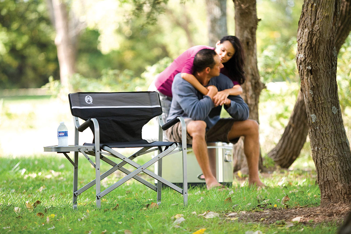 Coleman Portable Aluminum Camp Chair with Side Table & Cup Holder, Lightweight Folding Chair for Outdoor Seating