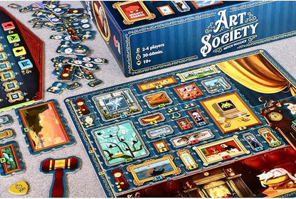 Mighty Boards: Art Society - Collection Board Game Bid At Auctions Collect &amp Display Your Art Ages 10+ 2-4 Players 30-60 Min