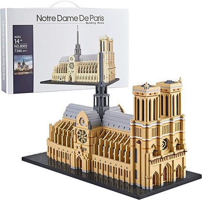 Big Architecture Model Kits Notre Dame Micro Blocks 7380 Pieces Paris Building Kit | Impressive Detail |Challenging Build | Lower Price Sturdy Structure|Gift for Adults 14+