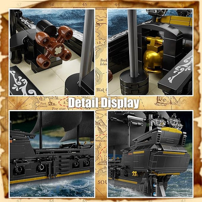 Pirate Ship Building Blocks SetsMOC Black Pearl Ship Building ToysPirate Boat Collectible Display for Home or Office DecorValentine Day Birthday Gift for Adults &amp Boys 8-14(921Pcs)