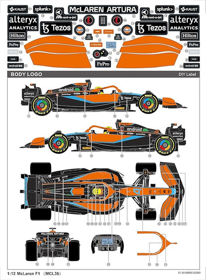 Voltz Toys Authentic Licensed 1:12 McLaren F1 MCL36 Remote Control Car - F1 Collection RC car Series for Kids and Adults - 2.4GHz RC Car for Gift (1:12 McLaren F1 MCL36)