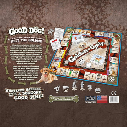 Late for The Sky Golden Retriever-Opoly Dog Board Game Family Strategy Game for 2–6 Players Ages 8+ Opoly-Style Gameplay Gift for Dog Lovers Classic Property Trading Fun
