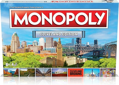 Monopoly Board Game Cleveland Monopoly Edition: 2-6 Players Family Board Games for Kids and Adults Board Games for Kids 8 and up for Kids and Adults Ideal for Game Night
