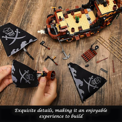 1328 Piece Pirate Ship Mini Building Kit Creative Blocks of The Caribbean Adventure Construction Kits Perfect Bricks Gift for Teens Not Compatible with Major Brands