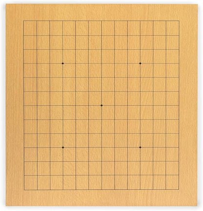 Yellow Mountain Imports Beechwood Veneer (0.4-Inch) Etched Beginner's Reversible 9x9/13x13 Go Game Set Board with Double Convex Melamine Stones - Classic Strategy Board Game (Baduk/Weiqi)