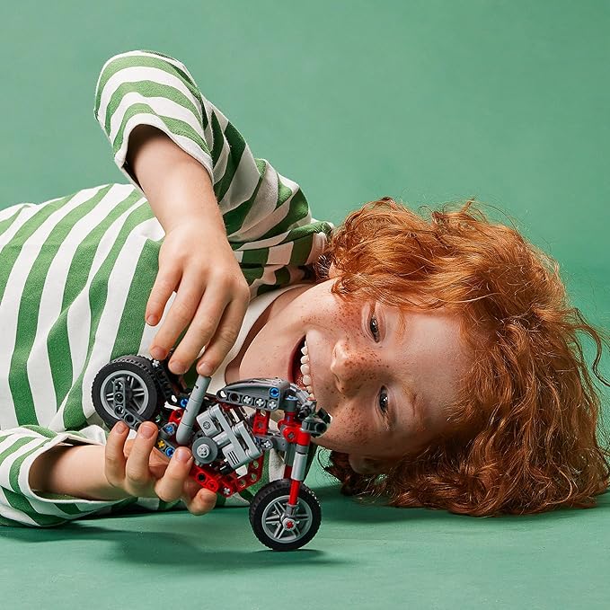 Lego Technic Motorcycle 42132 Model Building Kit Give Kids a Treat with This Motorcycle Model 2-in-1 Toy for Kids Aged 7+ (163 Pieces)