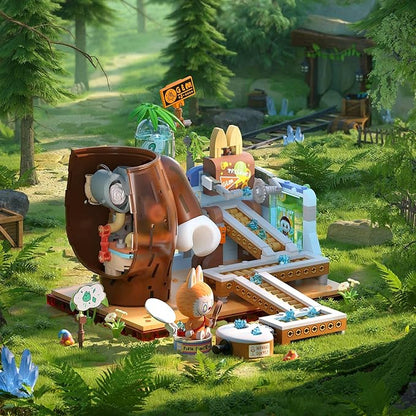The Monsters Forest Secret Base Series Blocks-Rolling Gems Labubu Building Toy Set Interactive Building Toy for Kids Boys and Girls