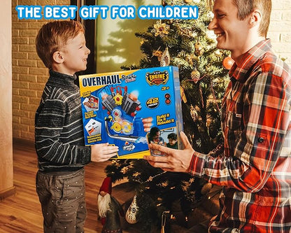 Engine Building Kit Kids Mechanic Repair Set for Kids Motorcycle EngineTake Apart Toys-42pc PlaysetSTEM Engine Model Kit Toy with Cool Lights&ampSoundsEducational Toys for 3+ Year Old (Blue)