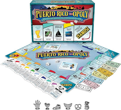 Late for The Sky Puerto RICO-OPOLY Bilingual Board Game Puerto Rican Culture for Ages 8+ 2–6 Players Collectible Tokens Property Trading Fun