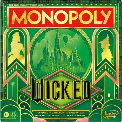 Monopoly Wicked Edition Board Game | Inspired by The Motion Picture | Ages 8+ | 2 to 6 Players | 30 Mins. | Family Games for Kids Teens and Adults