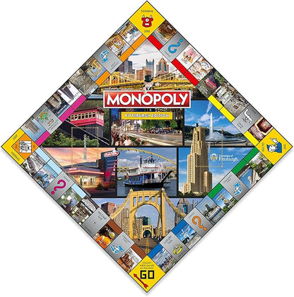 Monopoly Board Game Pittsburgh Edition: 2-6 Players Family Board Games for Kids and Adults Board Games for Kids 8 and up for Kids and Adults Ideal for Game Night