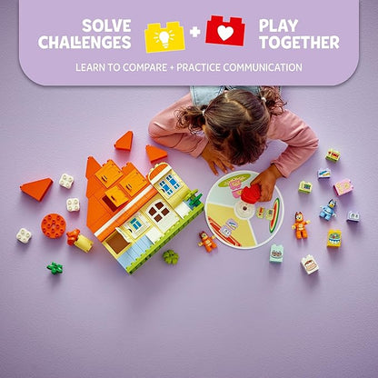 LEGO DUPLO Bluey: Bluey’s Family House with Memory Game - Toddler Toy for Kids Ages 3+ - Memory Game Playset Includes Bluey Figure - Preschool Toy Gift Idea for 3 Year Old Girls and Boys - 10459