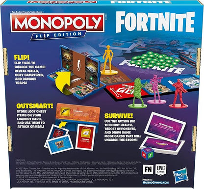 Hasbro Gaming Monopoly Flip Edition: Fortnite Board Game for Ages 13 Game Inspired by Fortnite Video Game Board Games for Teens and Adults 2-4 Players