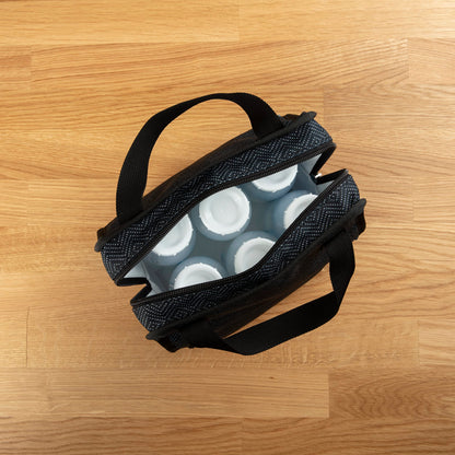 Dr. Brown's Fold & Freeze Bottle Tote, Travel Baby Bottle Insulated Cooler Bag, Store Up to 6 Baby Bottles, Black, BPA Free