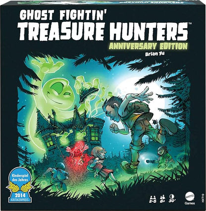 Mattel Games Ghost Fightin’ Treasure Hunters Anniversary Edition Board Game Cooperative Family Game with Two Ways to Play Including a One vs. All Mode for 2-5 Players